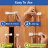 Picture of Child Safety Strap Locks (10 Pack) Baby Locks for Cabinets and Drawers, Toilet, Fridge & More. 3M Adhesive Pads. Easy Installation, No Drilling Required, White