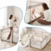 Picture of Sweeby Baby Playpen, 59x59 Inch Gate Foldable for Babies and Toddlers, Extra Large with Door Play Yard for Fence Indoor and Outdoor, Light Khaki