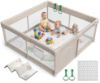 Picture of ZEEBABA Baby Playpen with Mat, Playpen for Babies and Toddlers, Small Baby Play Pens, Play Yard for Infants with Play Mat, 47x47inch Playard with Gate