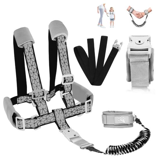 Picture of Toddler Leash for Walking, Toddler Safety Harnesses Leashes, Safety Harness with Lock for Kids, Anti Lost Wrist Link for Toddlers Upgrade with Reflective Tape Liner6.5ftfor Kids