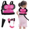 Picture of Lehoo Castle Toddler Leash for 1-5 Years, Baby Safety Harness for Girls with Anti-Lost Key Lock & Adjustable Strap, 3-in-1 Wrist Leash and Kids Backpack Harness for Walking Travel (Pink Minnie Mouse)