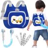 Picture of Accmor Toddler Harness Leash, Baby Leash + Anti Lost Wrist Link, Walking Harness Leashes for Kids Cute Excavator Tether Wristband Assistant Strap Belt for Outdoor Travel (Blue)