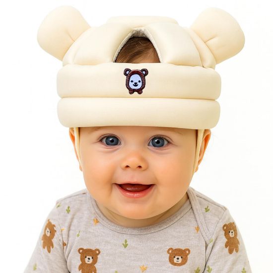 Picture of Nibelloo Baby Head Protector for Crawling Walking, Infant Helmet with Foam Bumpers, Adjustable Baby Helmet for Crawling Walking, Toddler Helmet - Head Protector for Baby Walking 12-24 Months. (Beige)