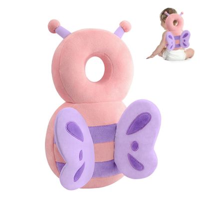 Picture of Baby Head Protector Backpack, Toddler Padded Carrier With Elasticated Wear (Pink Butterfly)