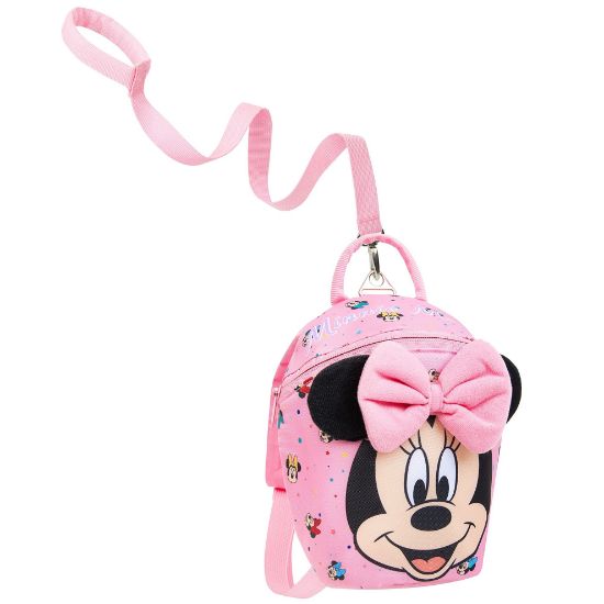 Picture of Disney Minnie Mouse Mini Backpack with Toddler Safety Harness for Girls 9x8 Daycare Bag Backpack with Leash Preschool Outdoor Travel Gifts
