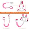 Picture of 2 in 1 Toddler Leash Anti Lost Wrist Link Pink Safety Harness with Lock for Kids, Baby Leash Anti Lost Wrist Link Safety Wrist Link for Toddlers(Pink 8.2 Ft)