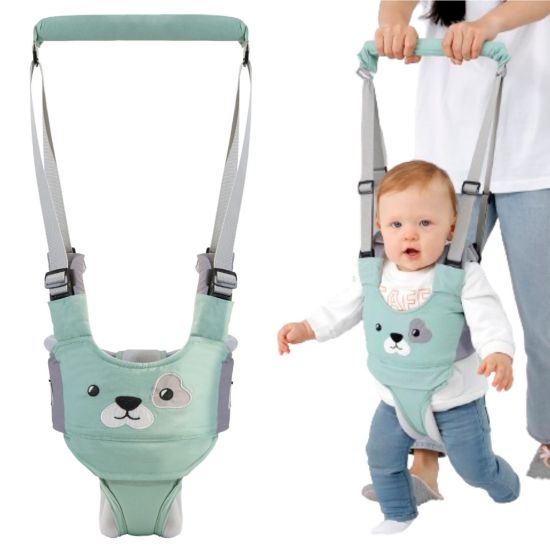 Picture of Baby Walking Harness, Handheld Kids Walker Helper, New Upgrade Breathable and Adjustable Toddler Infant Walker Harness Assistant Belt with Instructions for 7-24 Month (Green)