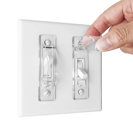 Picture of Light Switch Cover, ILIVABLE Child Proof Light Switch Guard Protects Your Lights from being Accidentally Turned On or Off by Children and Adults (Clear, 1 Pack)