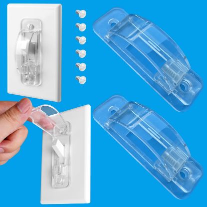 Picture of Light Switch Guard Cover, 2 ChildProof Wall Switch Guard Cover for Toggle Light Switch Protects Your Lights or Circuits from being Accidentally Turned On or Off