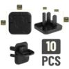Picture of Bates- Electrical Outlet Covers Baby Proofing, 10 Pack, Black, ABS Plastic, 3 Prongs & Hidden U Ring Design, Outlet Plug Covers Baby Proofing