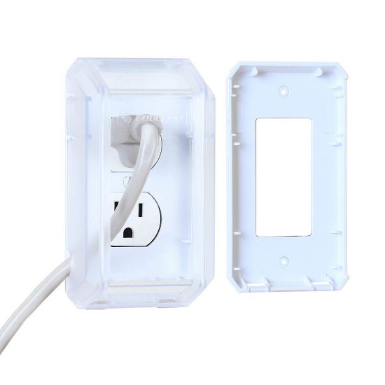 Picture of EUDEMON Baby Safety Electrical Outlet Cover Box Childproof Large Plug Cover for Babyproofing Outlets Easy to Install & Use (1 Pack,Transparent)
