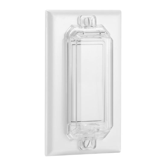Picture of CLYMENE 2 Pack Light Switch Cover Guard, Child Proof Wall Switch Cover Keeps Lights or Switches from Being Accidentally Turned ON or OFF, Rocker Style (Clear)