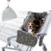 Picture of BALAPET Soft Velvet Shopping Cart Cover for Dogs, Plush Pets Grocery Cart Cover with Safety Ropes, Portable and Easy-on Stretch Design for Shopping Carts with Carry Bag(Print)