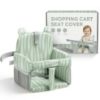 Picture of Pakkabuu Padded Shopping Cart Cover for Baby, Sofa-Like Comfort Grocery cart Cover, Machine Washable High Chair Cushion, Sage Green,