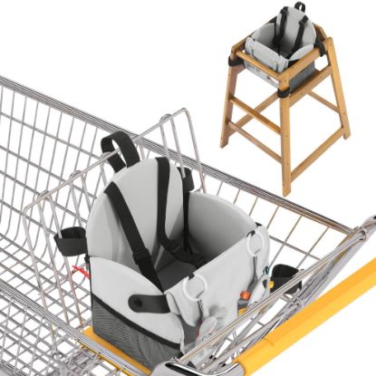 Picture of BALAPET Shopping Cart Cover for Baby with Sensory Toys, Comfortable Foam Support High Chair Cover,Padded Toddler Shopping Cart Cover Grocery Cart Cover(Gray)