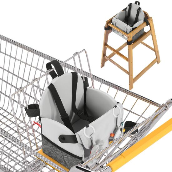 Picture of BALAPET Shopping Cart Cover for Baby with Sensory Toys, Comfortable Foam Support High Chair Cover,Padded Toddler Shopping Cart Cover Grocery Cart Cover(Gray)