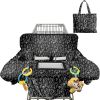 Picture of Shopping Cart Cover for Baby Girl Boy 2-in-1 High Chair Water Resistant High Chair Cover Black Flower Gender Neutral Cart Cover for Babies Padded Grocery Cart Cover for Baby
