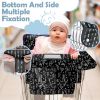 Picture of Shopping Cart Cover for Baby Girl Boy 2-in-1 High Chair Water Resistant High Chair Cover Black Flower Gender Neutral Cart Cover for Babies Padded Grocery Cart Cover for Baby