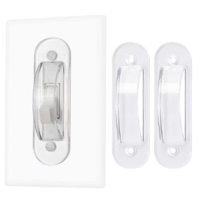 Picture of Wall Switch Guards Plate Covers Child Safety Security Home Decor (2 Pack), Clear - Keeps Light Switch ON Or Off Prevent Accidental Device Turn On or Off