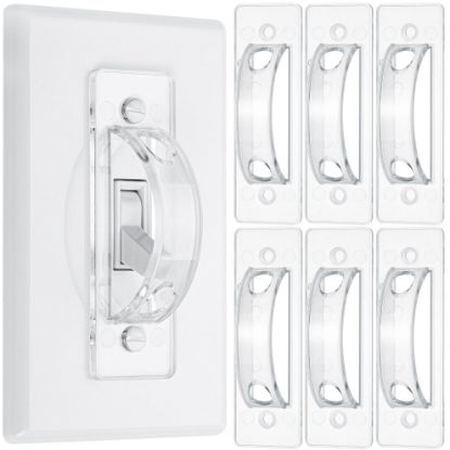 Picture of Bates- Light Switch Guard Cover, 6 Pack, Clear, Toggle Switch Cover, Light Switch Blocker