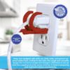 Picture of Lock Socket Adjustable Outlet and Charger Lock - Red | Anti-Theft, Child-Safe Plug Lock cover | Secures 2 or 3 Pronged Plug & Adaptors, Includes Security Screw & Key | Secures Most Cords | Made in USA