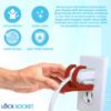 Picture of Lock Socket Adjustable Outlet and Charger Lock - Red | Anti-Theft, Child-Safe Plug Lock cover | Secures 2 or 3 Pronged Plug & Adaptors, Includes Security Screw & Key | Secures Most Cords | Made in USA
