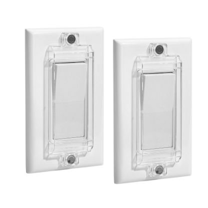 Picture of Bates Magnetic Light Switch Guard, 2 Pack, Clear, Child Proof Cover, Lock, Wall Switch Guard