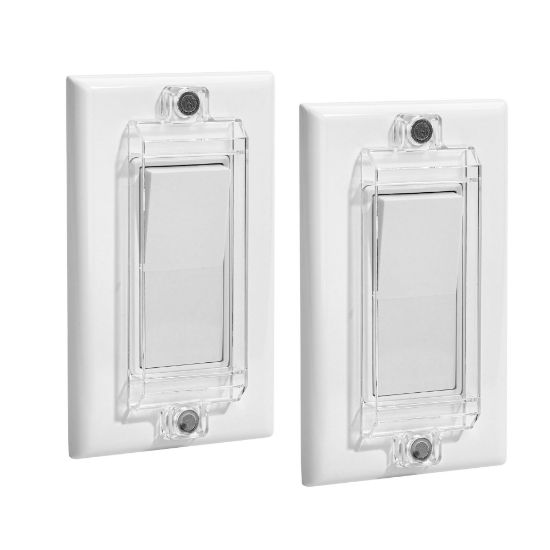 Picture of Bates Magnetic Light Switch Guard, 2 Pack, Clear, Child Proof Cover, Lock, Wall Switch Guard