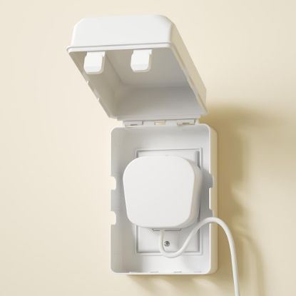 Picture of Extra Large Electrical Outlet Box, Indoor Wall Electrical Outlet Cover, Baby Safety Plug Cover, Easy to Use, Large Interior Space. (1 Pack, White)