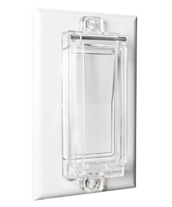 Picture of Light Switch Guard, ILIVABLE Child Proof Rocker Switch Plate Cover Prevents Kids or Accidental Turned On/Off Switch While Allowing Access (Clear, 2 Pack)