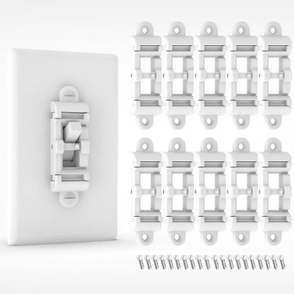 Picture of Child Proof Light Switch Cover Guard 10 Pack - Unbreakable Toggle Switch Protector for Kids Safety, Smart Home & Security, 24/7 Protection,White