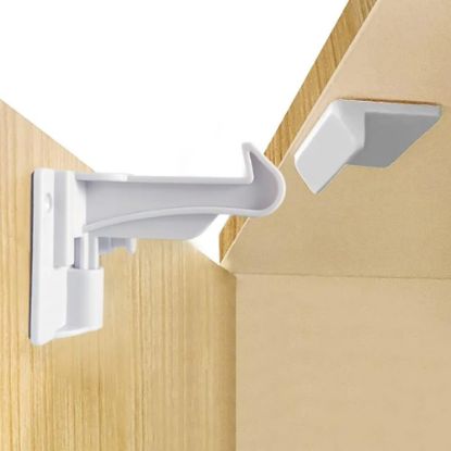 Picture of 10 Pack Child Cabinet Locks, Baby Proofing Safety Locks for Cabinets, Drawers, Appliances, Easy Installation, No Drilling Required, Ideal for Toddlers and Babies (10P white)