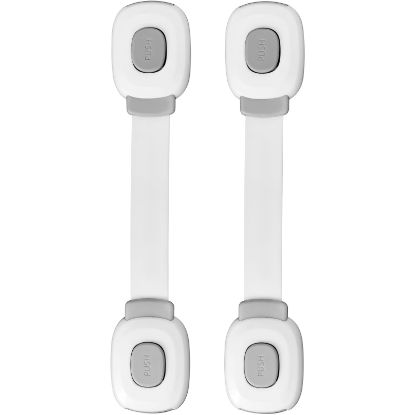 Picture of Fursafe&Q Baby Cabinet Locks, Child Safety Cabinet Proofing -Child Safety Strap Locks Adhesive Drawer Fridge Ovens Door Toilet Latches No Drill Multi-Purpose for Furniture Kitchen Lock (Grey, 2Pack)