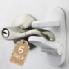 Picture of Door Lever Lock (6 Pack) Prevents Toddlers from Opening Doors. 3.25" L * 1.5" W * 4.5" H Easy One Hand Operation for Adults. Durable ABS with 3M Adhesive Backing. Simple Install, No Tools Needed.