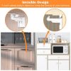 Picture of 6 Pack Upgraded Invisible Baby Proofing Cabinet Latch Locks - No Drilling or Tools Required, Children Proof Cupboard Drawers Latches, Works with Most Cabinets and Drawers - Adhesive Easy Installation