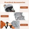 Picture of BABY JOY Lightweight Baby Stroller, Compact Toddler Travel Stroller for Airplane with 5-Point Harness, Adjustable Backrest/Footrest/Canopy, Storage Basket, Easy One-Hand Fold, Gray