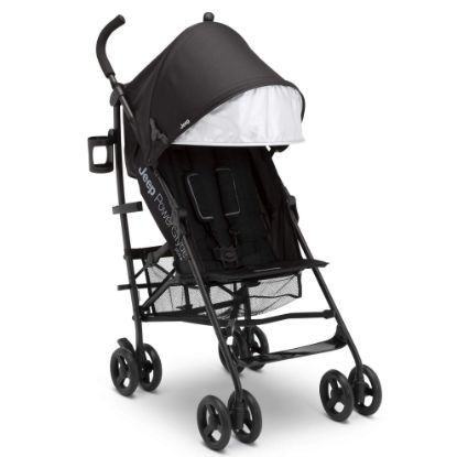 Picture of Jeep PowerGlyde Plus Stroller by Delta Children Lightweight Travel Stroller with Smoothest Ride, Aluminum Frame, 4-Position Recline, Extra Large Storage Basket, Black