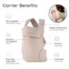 Picture of Infantino Honey Blossom Baby Carrier, Ergonomic Infant to Toddler Carrier, Hip Healthy M Position Support, Adjustable Sliding Seat, Padded Cross-Back Straps, 7-40 lbs, Toasted Almond