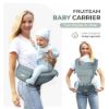 Picture of FRUITEAM 6-in-1 Baby Carrier with Waist Stool/Hip Seat for Breastfeeding, One Size Fits All - Adapt to Newborn, Infant & Toddler (Blue)
