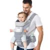 Picture of YSSKTC Baby Carrier Ergonomic Infant Carrier with Hip Seat Kangaroo Bag Soft Baby Carrier Newborn to Toddler 7-45lbs Front and Back Baby Holder Carrier for Men Dad Mom (Grey)