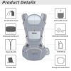 Picture of YSSKTC Baby Carrier Ergonomic Infant Carrier with Hip Seat Kangaroo Bag Soft Baby Carrier Newborn to Toddler 7-45lbs Front and Back Baby Holder Carrier for Men Dad Mom (Grey)