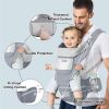 Picture of YSSKTC Baby Carrier Ergonomic Infant Carrier with Hip Seat Kangaroo Bag Soft Baby Carrier Newborn to Toddler 7-45lbs Front and Back Baby Holder Carrier for Men Dad Mom (Grey)