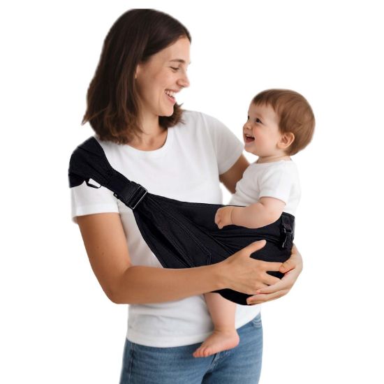 Picture of Baby Sling Carrier Newborn to Toddler, Lightweight Baby Carrier Sling, Baby Wrap Sling, Baby Hip Seat Carrier for Toddler Sling, Baby Holder Carrier, Nursing Sling, Carrying 8-35 lbs, (Black)