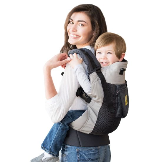 Picture of LLLbaby 3-in-1 Ergonomic CarryOn Airflow Toddler Carrier with Lumbar Support & Breathable Mesh (25-60 lbs), Supportive & Comfortable, Multi-Position Carrying for Hiking & Travel (Charcoal/Silver)