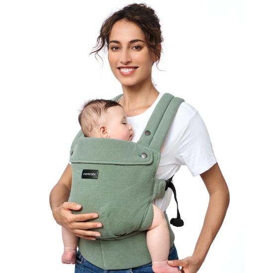 Picture of Momcozy Baby Carrier with Natural Cotton Linen, Built to Last, Ergonomic Design, 7-45lbs for Infant and Toddler, Lightweight and Comfortable, Hands-Free for Moms&Dads, Sage Green