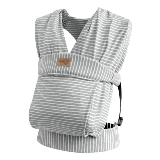Picture of vrbabies Baby Wraps Carrier Newborn to Toddler, Kangaroo Baby Easy Wearing Wrap, Adjustable Soft Baby Holder Front Chest Sling Carriers Perfect Infant Essentials Gifts (Striped Grey, Cotton)