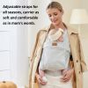 Picture of vrbabies Baby Wraps Carrier Newborn to Toddler, Kangaroo Baby Easy Wearing Wrap, Adjustable Soft Baby Holder Front Chest Sling Carriers Perfect Infant Essentials Gifts (Striped Grey, Cotton)