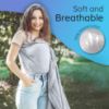 Picture of Ring Sling Baby Carrier - USA Lab Tested, Natural Cotton Muslin, Breathable & Ergonomic Ring Sling Grey