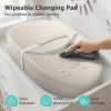 Picture of YENING Wipeable Changing Pad for Dresser Waterproof Leather Baby Diaper Changing Pads Washable Nursery Change Mat Beige