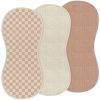 Picture of Hahafelt 3 Pcs Changing Pad Liners Fits in Peanut Shape Changing Pad Waterproof Diaper Mats Organic Cotton Peanut Mats are Warm on a Baby's Back, Washable Reusable(Checker Style,Brown)